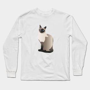 Graceful Siamese Cat Long Sleeve T-Shirt